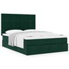 vidaXL Ottoman Bed with Mattresses Dark Green 140x190cm Velvet