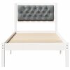 vidaXL Bed Frame with Headboard Light Grey 90 x 190 cm Solid Pine Wood