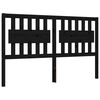 vidaXL Bed Frame without Mattress Black King Size Solid Wood Pine