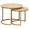 vidaXL Nesting Coffee Tables 2 pcs Brown Solid Mango Wood and Steel