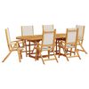 vidaXL 7 Piece Garden Dining Set Solid Wood Acacia and Textilene