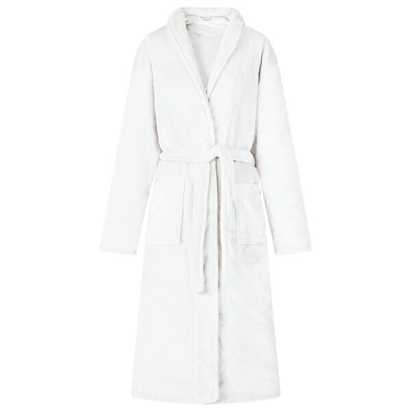 vidaXL Bathrobe without Hood White XL Flannel