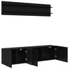 vidaXL TV Units Wall-mounted 6 pcs Black oak Engineered wood