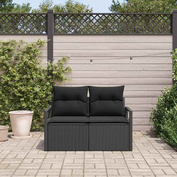 vidaXL Garden Sofa with Cushion 120 x 62 x 69 cm Poly Rattan