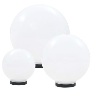 vidaXL LED Bowl Lamp Set 3 Pieces Spherical 20/30/40 cm PMMA