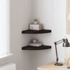 vidaXL Floating Corner Shelves 2 pcs Black 35x35x3.8 cm MDF
