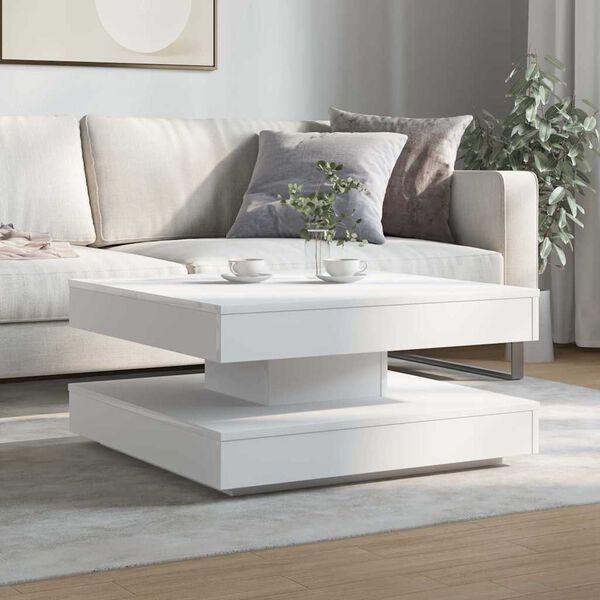vidaXL Coffee Table 360-Degree Rotatable White 70x70x34.5 cm