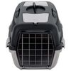 vidaXL Pet Transport Box Grey and Black 55x36x35 cm PP