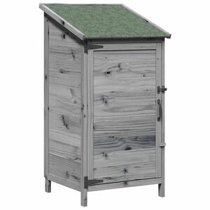 vidaXL Garden Shed with Roof Grey 59 x 56 x 113.5 cm Solid Fir Wood