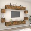vidaXL 8 Piece TV Cabinet Set Smoked Oak Engineered Wood