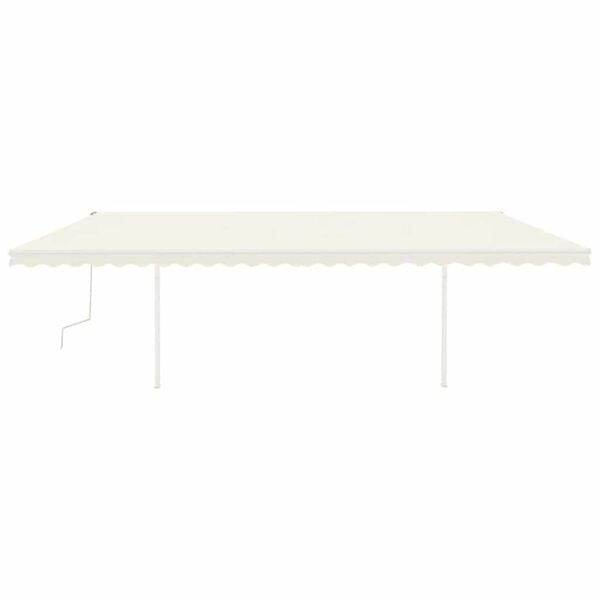 vidaXL Manual Retractable Awning with Posts 6x3 m Cream