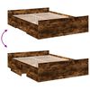 vidaXL Bed Frame with Drawers without Mattress Smoked Oak 135x190 cm Double
