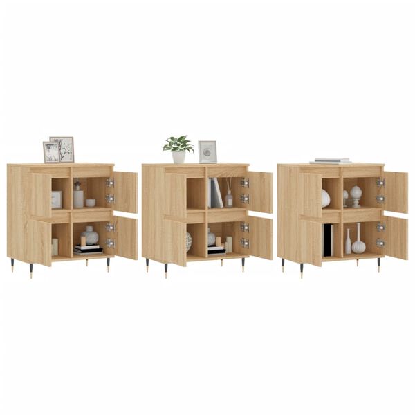 vidaXL Sideboards 3 pcs Sonoma Oak Engineered Wood
