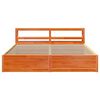 vidaXL Bed Frame with Headboard Wax Brown 180x200 cm Super King Solid Wood Pine