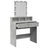 vidaXL Dressing Table with LED Concrete Grey 80x41x144.5 cm