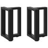 vidaXL Coffee Table Legs T-Shaped&nbsp;2 pcs Black 38x25x(42-43) cm Steel