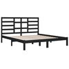 vidaXL Bed Frame without Mattress Black Solid Wood 200x200 cm