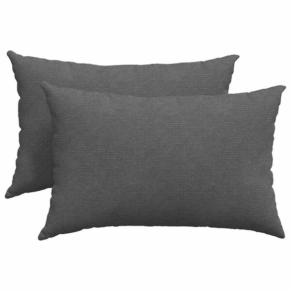 vidaXL Sofa Pillows 2 pcs Dark Grey 60 x 40 cm Corduroy Fabric