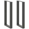 vidaXL Bar Table Legs U-Shaped 2 pcs Anthracite 50x(90-91) cm Steel