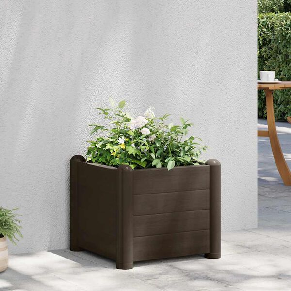 vidaXL Garden Raised Bed PP Mocha 43x43x35 cm
