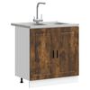 vidaXL Sink Base Cabinet with Door Porto 2 pcs Brown Engineered wood