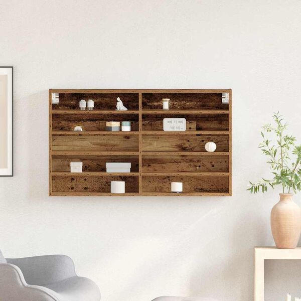 vidaXL Display Cabinet Old Wood 100 x 15 x 58 cm Engineered Wood