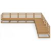 vidaXL 9 Piece Garden Lounge Set Honey Brown Solid Pinewood