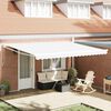 vidaXL Awning Retractable Manual White 4.5 x 3 m Polyester and metal