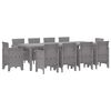vidaXL Garden Dining Set 11 pcs Light Grey Polt rattan