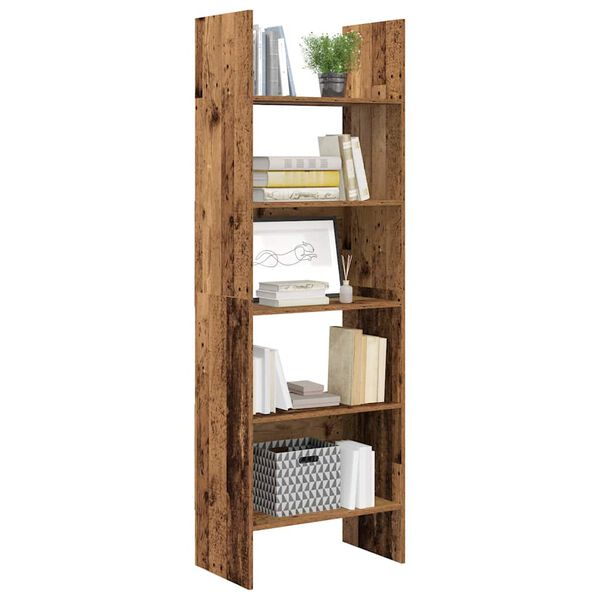 vidaXL Book Cabinet Old Wood 60 x 35 x 180 cm Engineered Wood