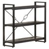 vidaXL 3-Tier Bookcase Black 90x30x80 cm Solid Mango Wood