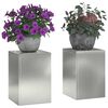 vidaXL Plant Stand 2 pcs Silver 24 x 24 x 35 cm Galvanised steel