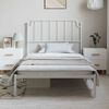 vidaXL Metal Bed Frame without Mattress with Headboard White 100x190cm