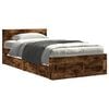 vidaXL Bed Frame with Drawer 2 pcs Smoked Oak Engineered Wood