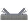 vidaXL Sun Lounger with Dark Grey Cushion Poly Rattan Grey