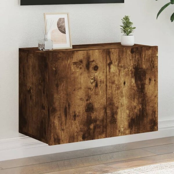 vidaXL TV Cabinet Wall-mounted Smoked Oak 60x30x41 cm