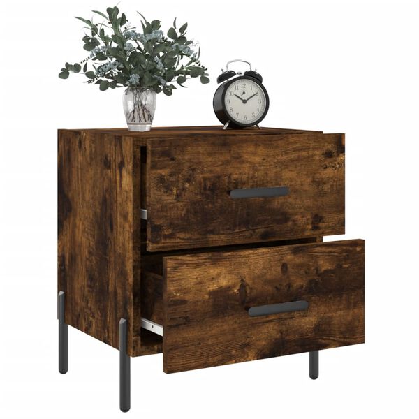 vidaXL Bedside Cabinet Smoked Oak 40x35x47.5 cm Engineered Wood