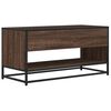 vidaXL TV Cabinet Brown Oak 91x40x46 cm Engineered Wood and Metal