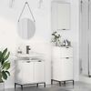 vidaXL Bathroom Furniture Set 3 pcs White Engineered Wood and Metal