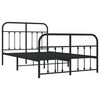 vidaXL Metal Bed Frame without Mattress with Footboard Black 120x190cm