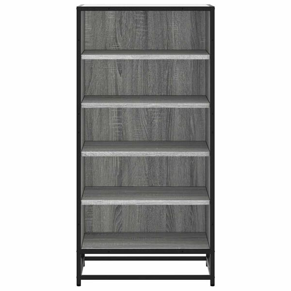 vidaXL Shoe Rack Grey Sonoma 48x38x97.5 cm Engineered Wood
