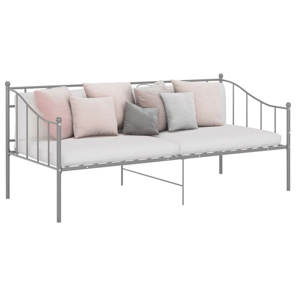 vidaXL Sofa Bed Frame without Mattress Grey Metal 90x200 cm