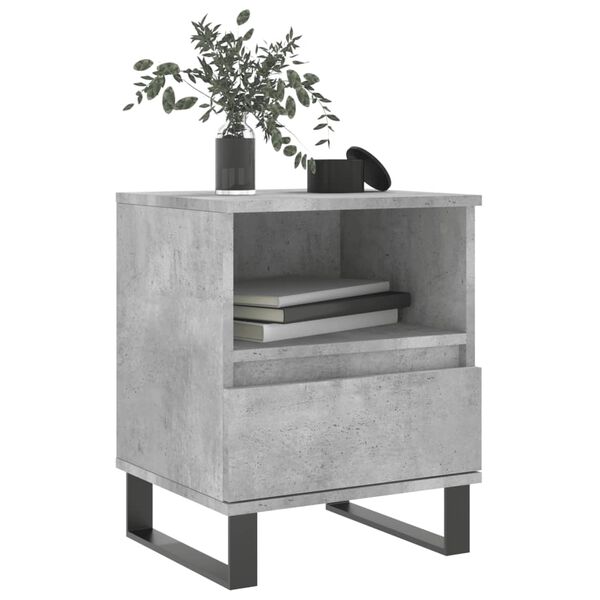 vidaXL Bedside Cabinet Concrete Grey 40x35x50 cm Engineered Wood