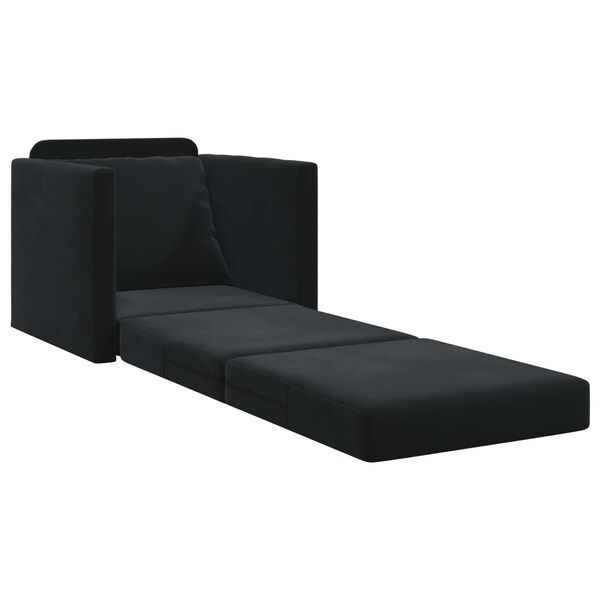 vidaXL Folding Sofa Bed Black 74 x 77 x 81 cm Velvet