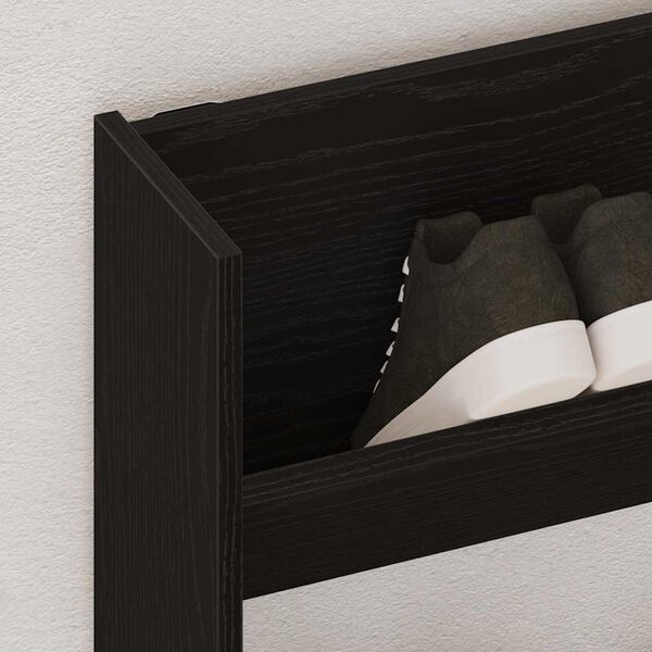 vidaXL Shoe Cabinet Black Oak 80 x 18 x 90 cm Engineered Wood