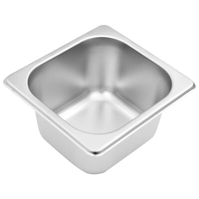 vidaXL Gastronorm Container Holder with 5 GN 1/6 Pan Stainless Steel