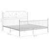 vidaXL Bed Frame without Mattress White Metal 200x200 cm
