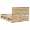 vidaXL Bed Frame with Headboard Sonoma 140 x 190 cm Solid Pine Wood