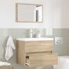 vidaXL Bathroom Furniture Set with Drawer Sonoma Oak Engineered Wood