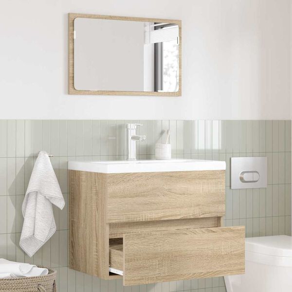 vidaXL Bathroom Furniture Set with Drawer Sonoma Oak Engineered Wood